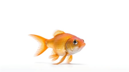 Photo of a molly fish on white backgroundの素材