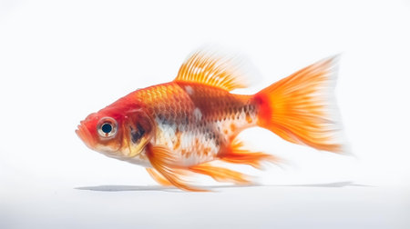 Photo of a molly fish on white backgroundの素材