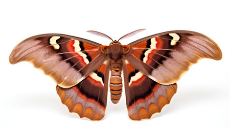 Photo of a atlas moth on white backgroundの素材