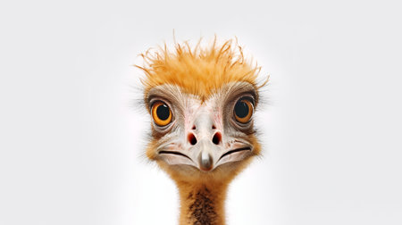 Photo of a ostrich on white backgroundの素材