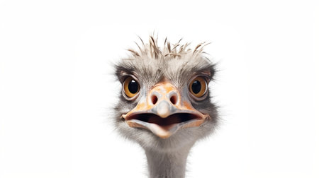 Photo of a ostrich on white backgroundの素材