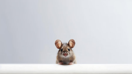 Photo of a mouse on white backgroundの素材