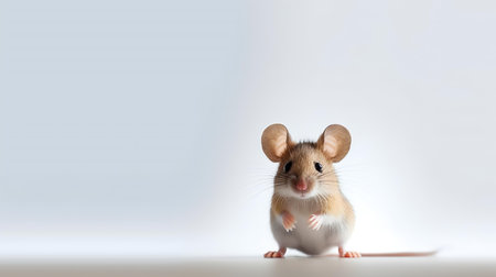 Photo of a mouse on white backgroundの素材