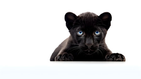 Photo of a panther on white backgroundの素材