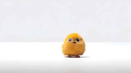 Photo of a cute little pet in yellow color on white backgroundの素材