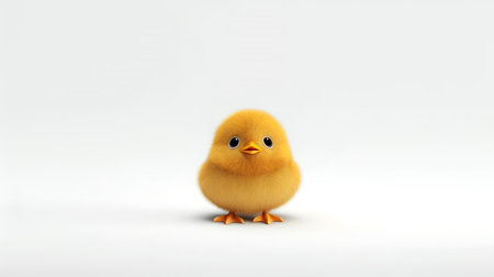 Photo of a cute little pet in yellow color on white backgroundの素材