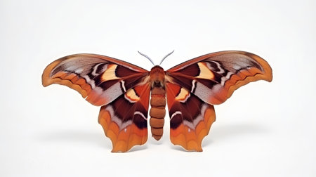 Photo of a atlas moth on white backgroundの素材