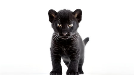 Photo of a panther on white backgroundの素材