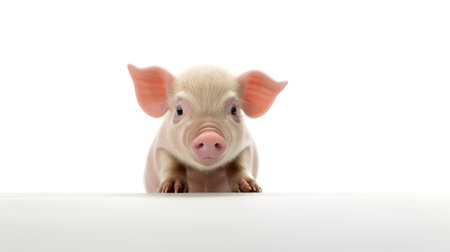 Photo of a pig on white backgroundの素材