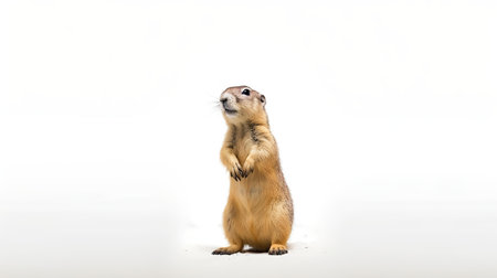 Photo of a prairie dog on white backgroundの素材
