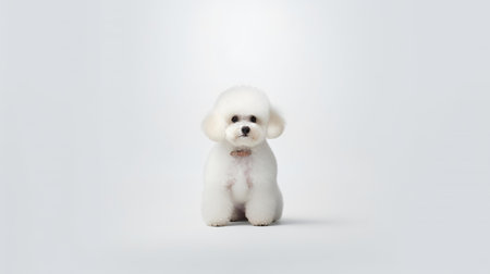 Photo of a poodle dog on white backgroundの素材