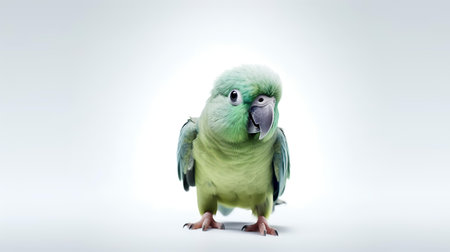 Photo of a Parakeet on white backgroundの素材