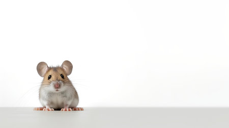 Photo of a mouse on white backgroundの素材