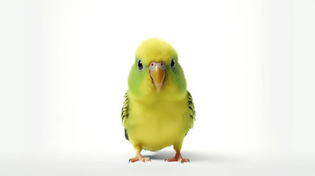 Photo of a Parakeet on white backgroundの素材