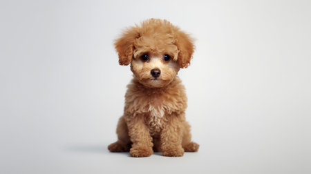Photo of a poodle dog on white backgroundの素材