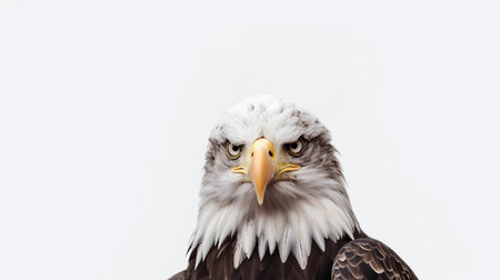 Photo of a Bald Eagle on white backgroundの素材