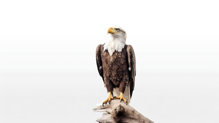 Photo of a Bald Eagle on white backgroundの素材