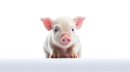 Photo of a pig on white backgroundの素材