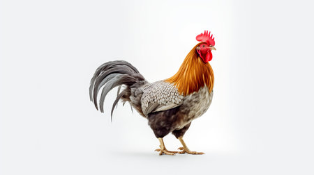 Photo of a chicken on white backgroundの素材