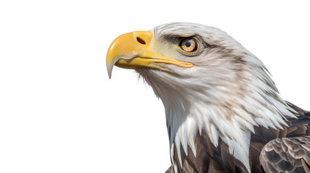 Photo of a Bald Eagle on white backgroundの素材