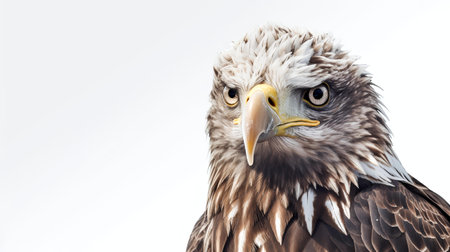 Photo of a Bald Eagle on white backgroundの素材