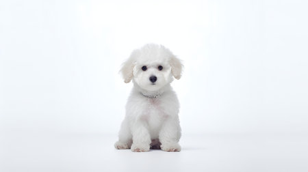 Photo of a poodle dog on white backgroundの素材