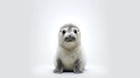 Photo of a sealion on white backgroundの素材