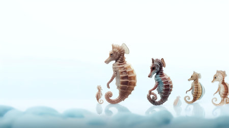 Photo of a seahorses on white backgroundの素材