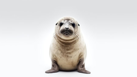 Photo of a sealion on white backgroundの素材