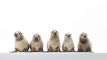 Photo of a seals on white backgroundの素材