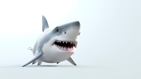 Photo of a shark on white backgroundの素材