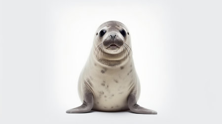 Photo of a sealion on white backgroundの素材
