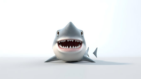Photo of a shark on white backgroundの素材
