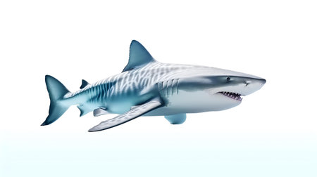 Photo of a shark on white backgroundの素材