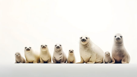 Photo of a seals on white backgroundの素材