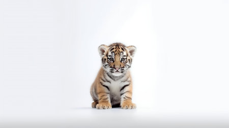 Photo of a tiger on white backgroundの素材