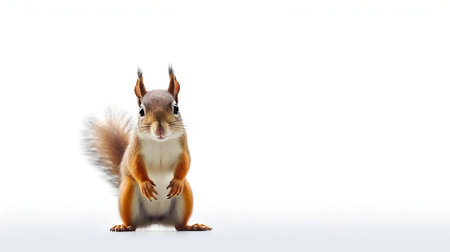 Photo of a squirrel on white backgroundの素材