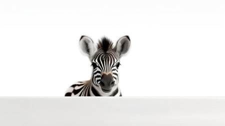 Photo of a zebra on white backgroundの素材