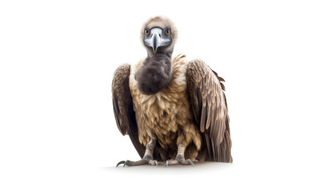 Photo of a vulture on white backgroundの素材