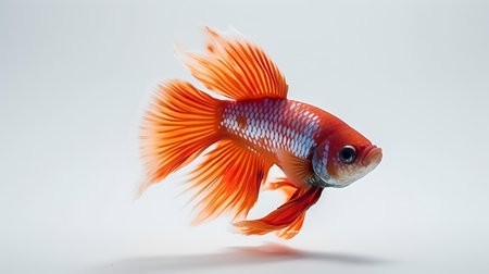 Photo of a Betta Fish on white backgroundの素材