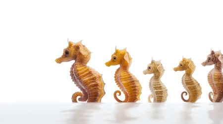 Photo of a seahorses on white backgroundの素材