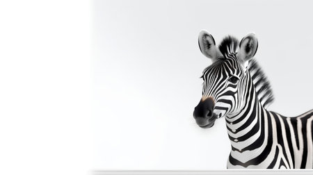 Photo of a zebra on white backgroundの素材