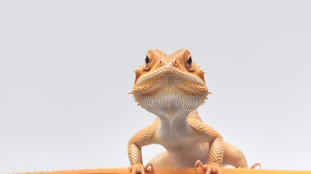 Photo of a Bearded Dragon on white backgroundの素材