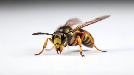 Photo of a wasp on white backgroundの素材