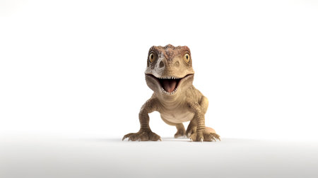 Photo of a t-rex on white backgroundの素材