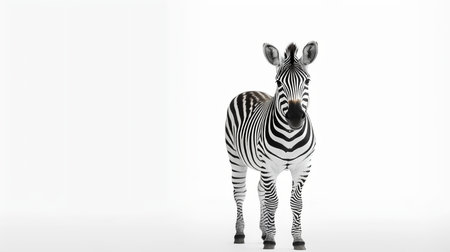 Photo of a zebra on white backgroundの素材