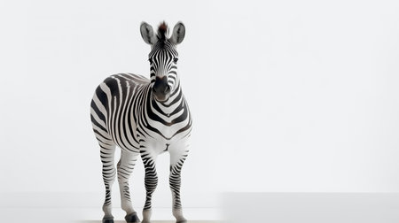 Photo of a zebra on white backgroundの素材