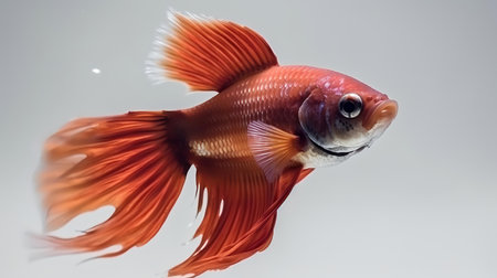 Photo of a Betta Fish on white backgroundの素材