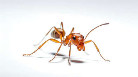 Photo of a weaver ant on white backgroundの素材