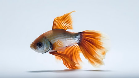 Photo of a Betta Fish on white backgroundの素材